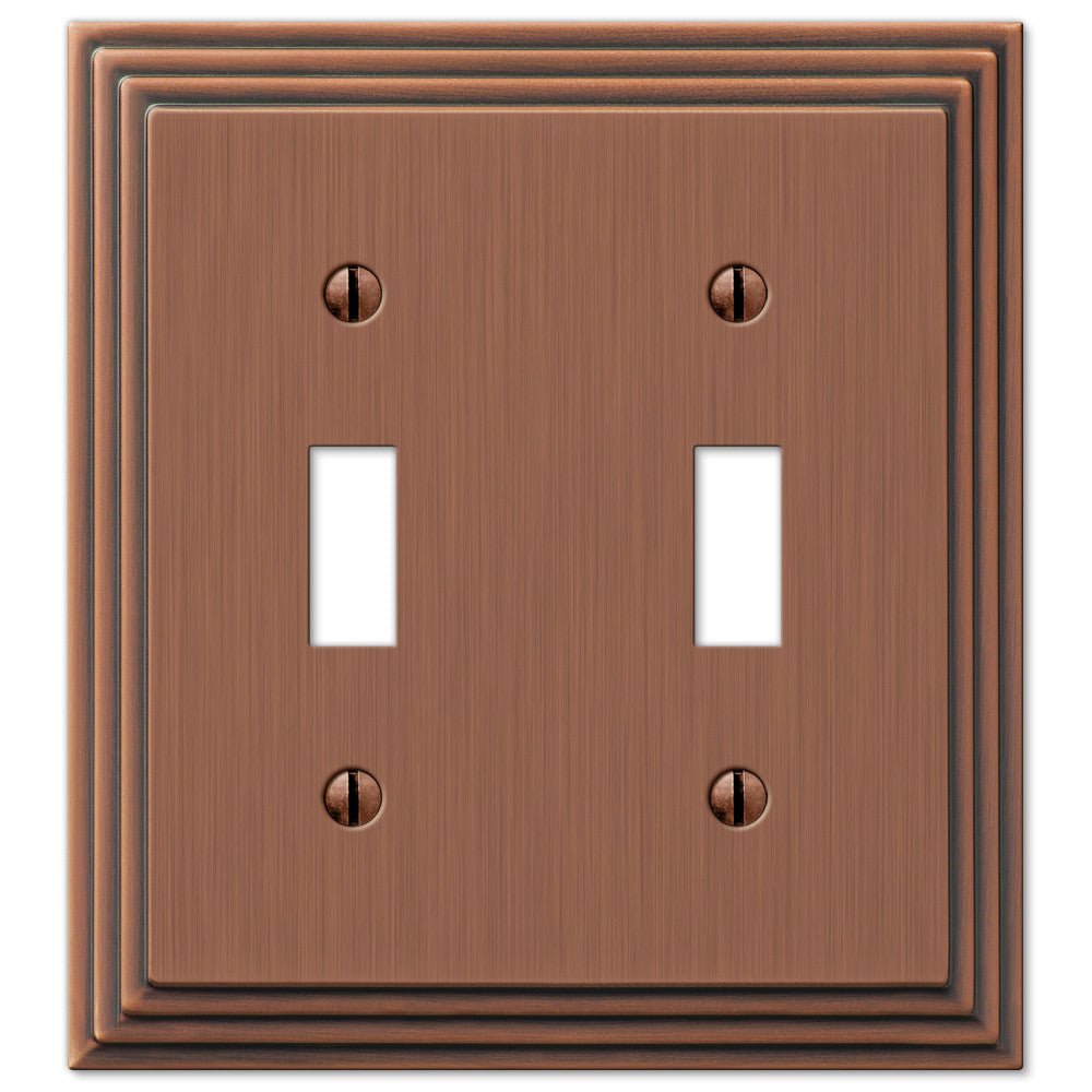 Placa de pared de cobre fundido antiguo Steps - 2 palancas