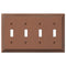 Placa de pared de 4 palancas de cobre fundido antiguo Steps
