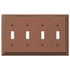 Placa de pared de 4 palancas de cobre fundido antiguo Steps