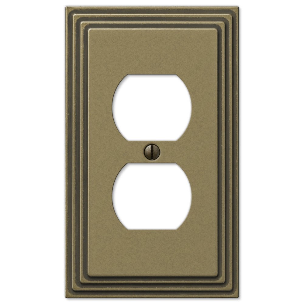 Placa de pared dúplex de 1 paso de latón fundido rústico