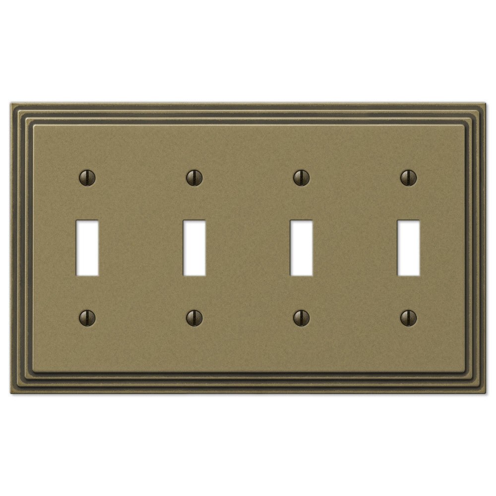 Placa de pared de latón fundido rústico de 4 pasos