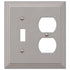 Pasos de fundición de níquel satinado: 1 palanca / 1 placa de pared dúplex