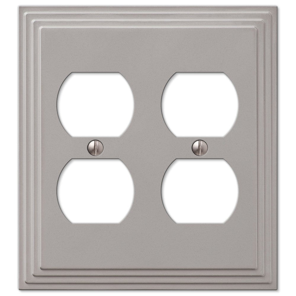 Placa de pared de dos piezas de níquel satinado fundido Steps
