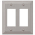 Placa de pared con 2 balancines de níquel satinado fundido Steps