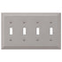 Placa de pared con 4 palancas de níquel satinado fundido
