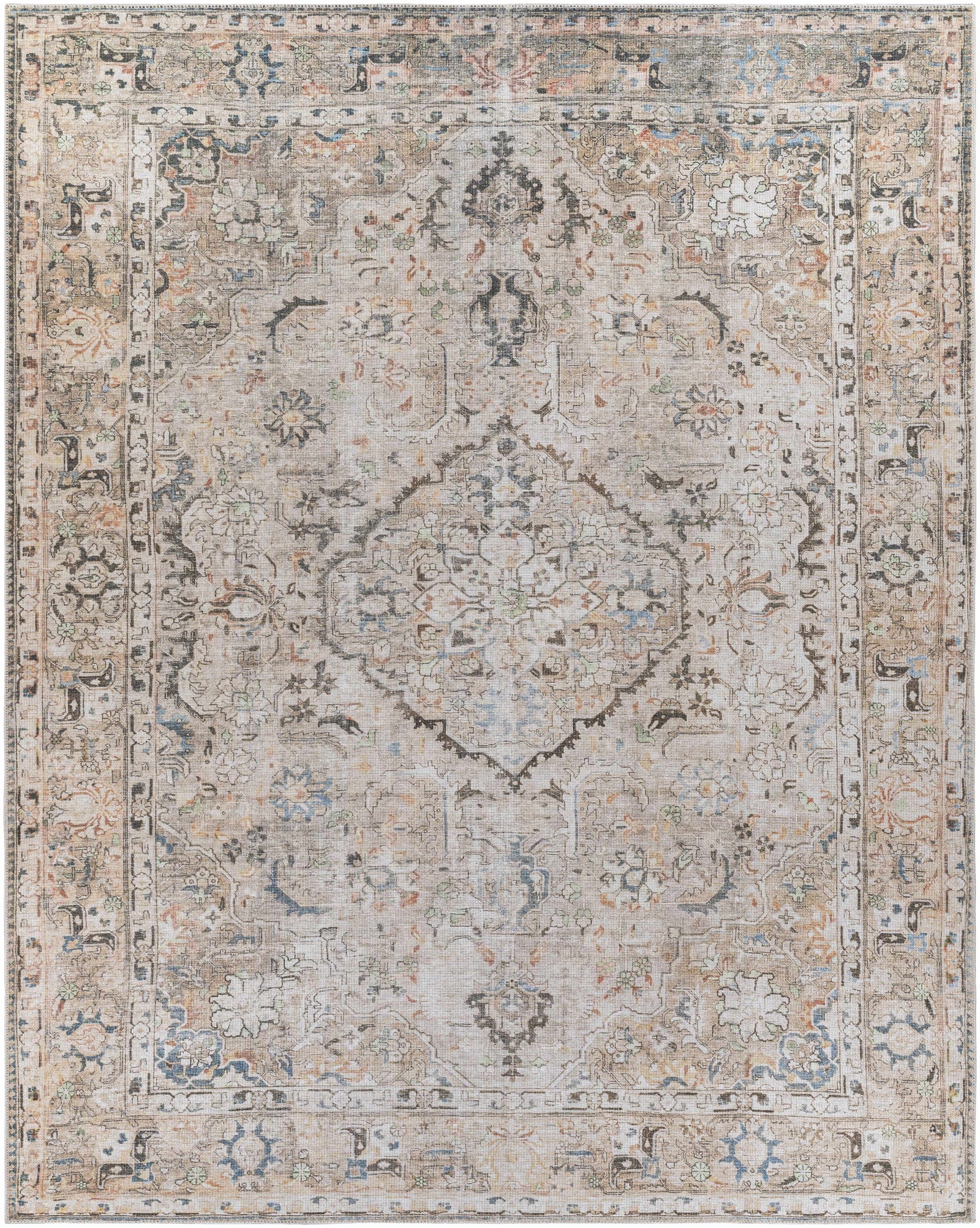 Alfombra lavable de pelo plano vintage Standon