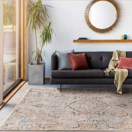 Alfombra lavable de pelo plano vintage Standon