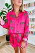 Satin Pajama Set with Cheetah Print