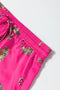 Women's Pink Satin Pajamas with Cheetah Print