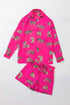 Satin Pajama Set with Cheetah Print