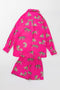 Satin Pajama Set with Cheetah Print