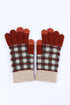 Stylish Red Tartan Touchscreen Winter Gloves