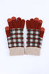 Stylish Red Tartan Touchscreen Winter Gloves