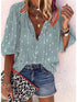 3/4 Sleeve Paisley Print Shirt