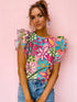 Chic Floral Print Top