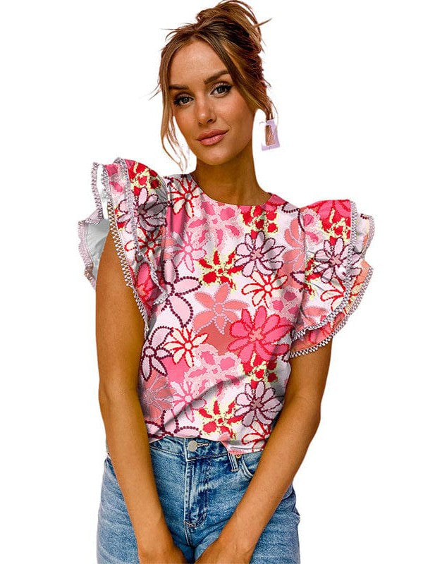 Chic Floral Print Top