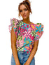 Enchanting Floral Ruffle Blouse