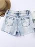 Summer Sky Blue Splatter Denim Shorts