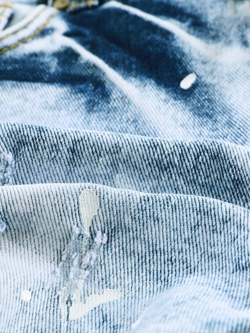 Summer Sky Blue Splatter Denim Shorts