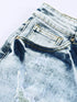 Summer Sky Blue Splatter Denim Shorts
