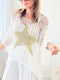 Star-Shaped Crochet Knit Top