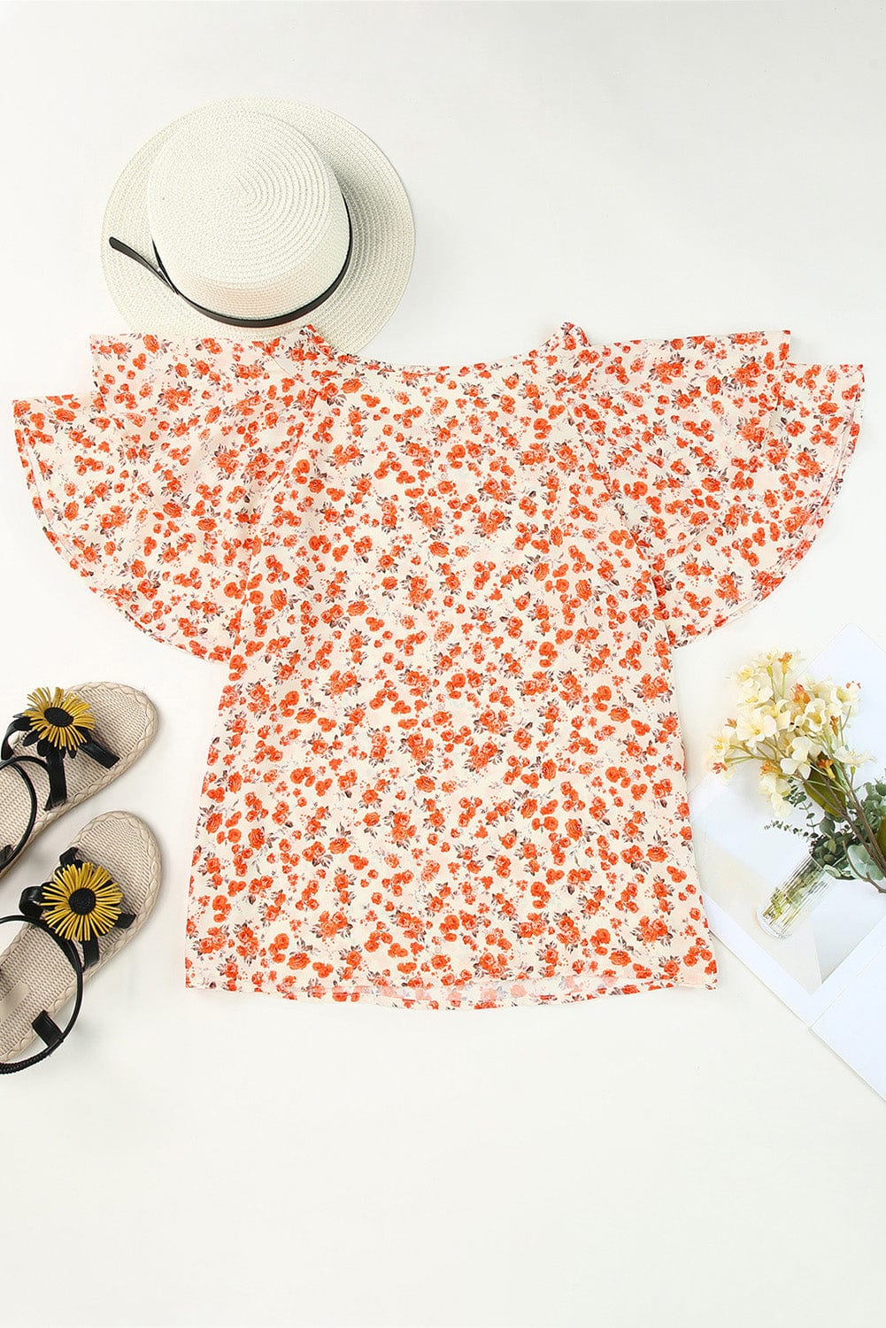 Peach Floral Blouse
