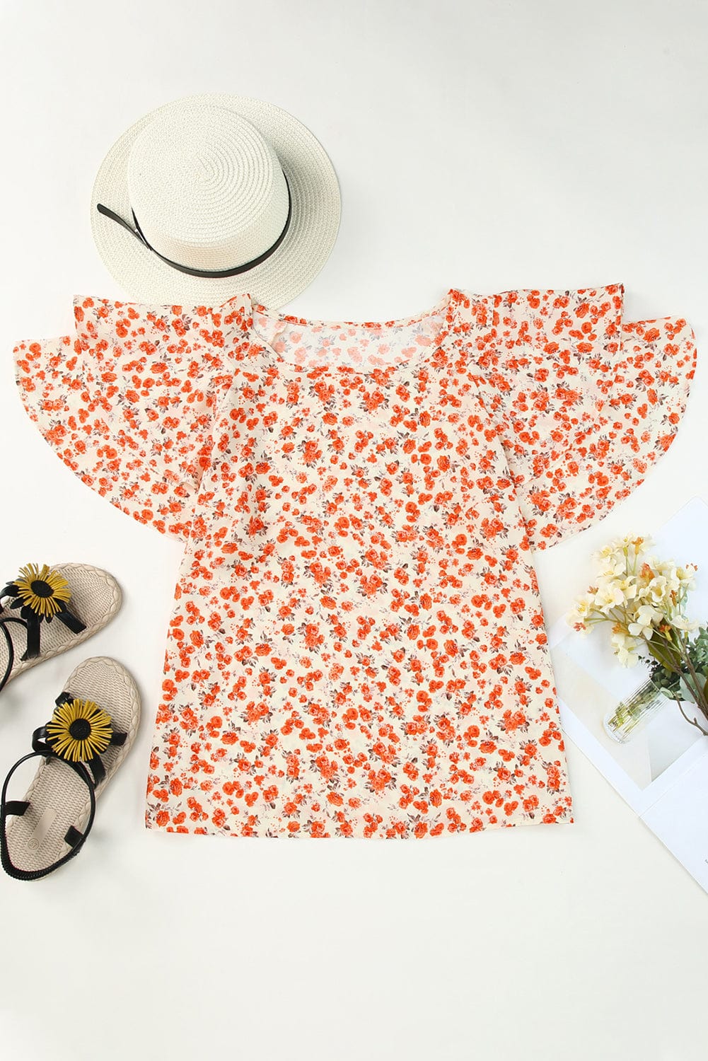 Apricot Floral Blouse