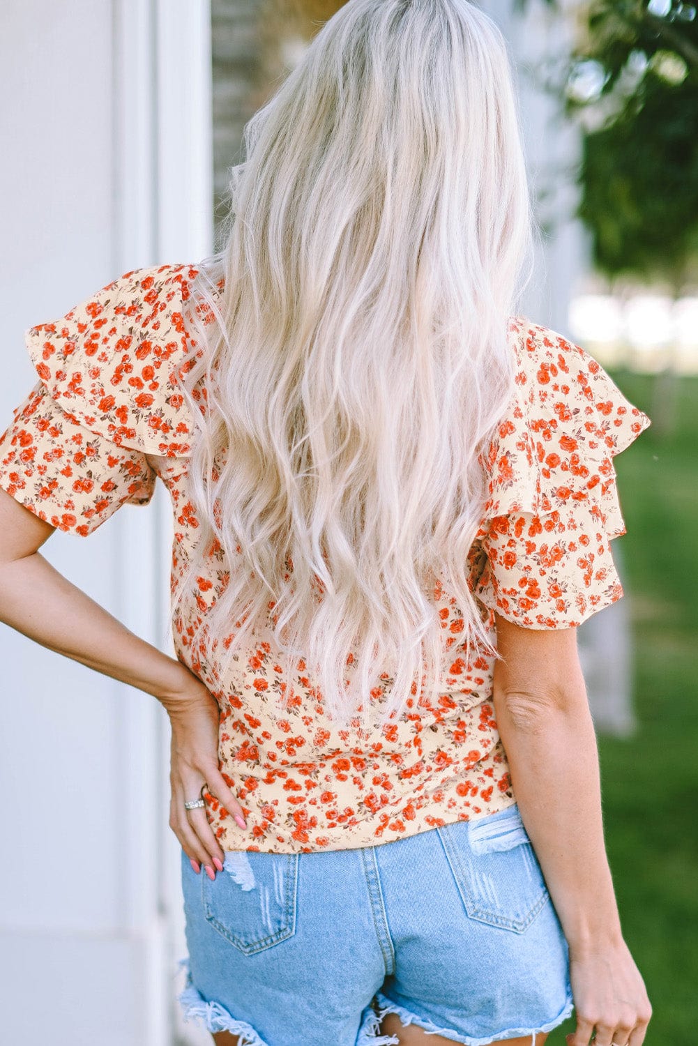 Peach Floral Blouse