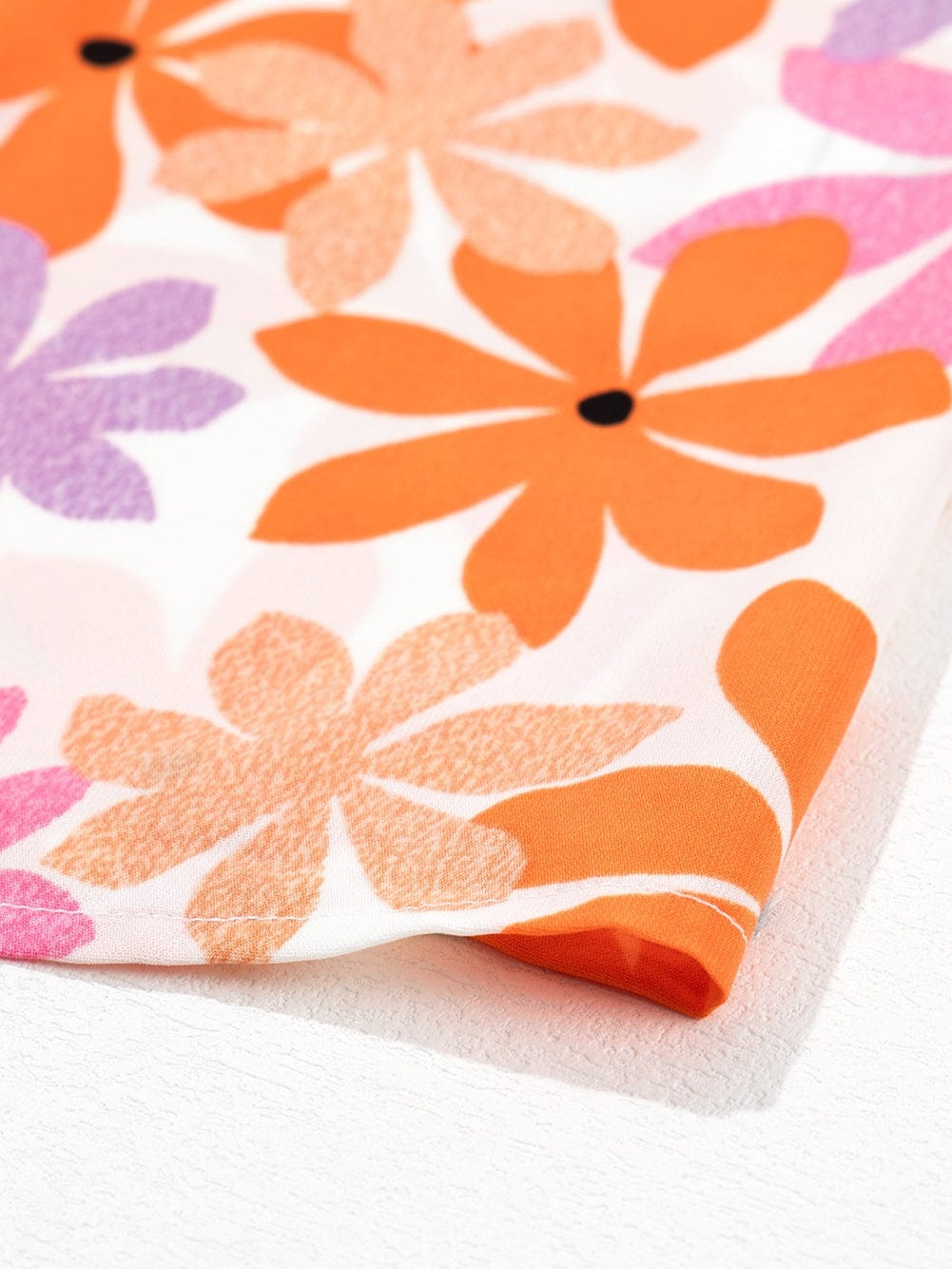 Cute Orange and Pink Floral Shirt