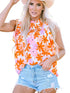 Cute Orange and Pink Floral Shirt
