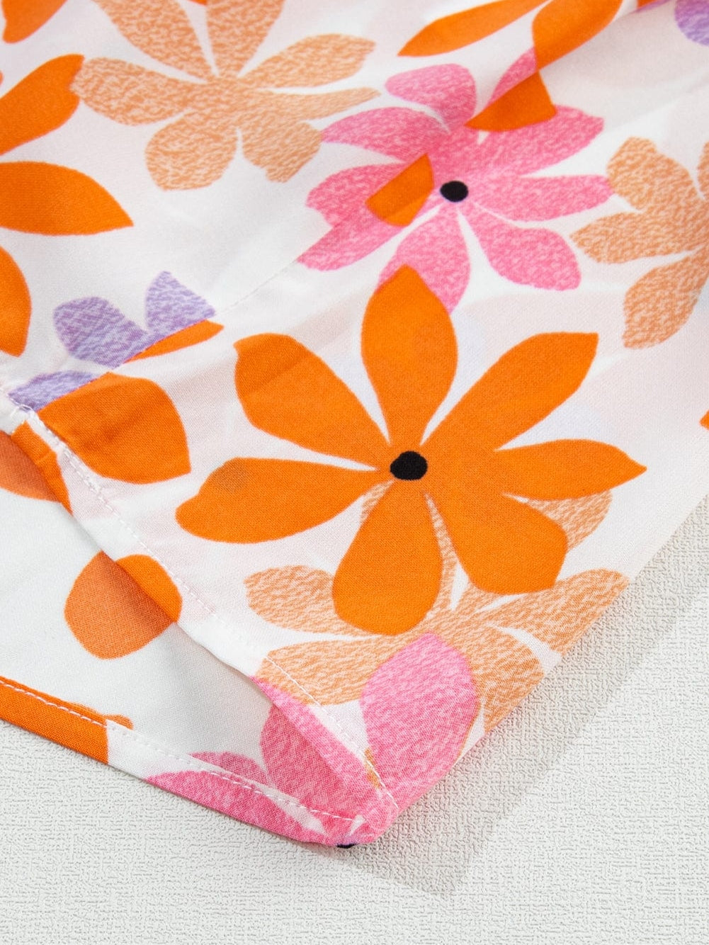 Cute Orange and Pink Floral Shirt