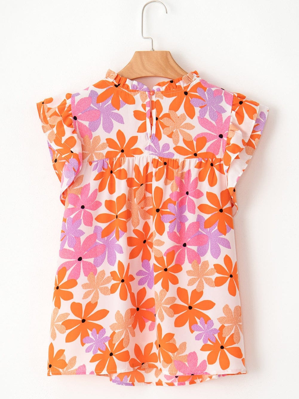 Cute Orange and Pink Floral Shirt