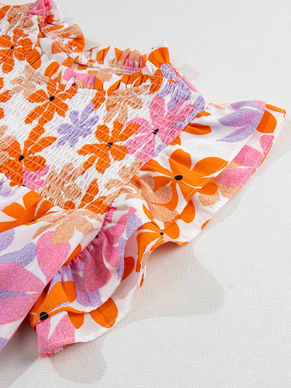 Cute Orange and Pink Floral Shirt
