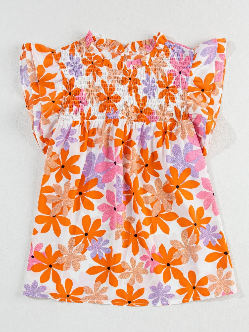 Cute Orange and Pink Floral Shirt