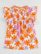 Cute Orange and Pink Floral Shirt