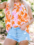 Cute Orange and Pink Floral Shirt