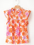Cute Orange and Pink Floral Shirt