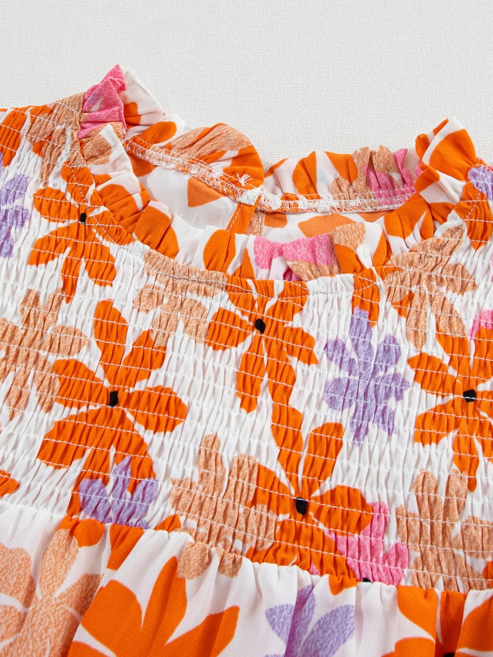 Cute Orange and Pink Floral Shirt