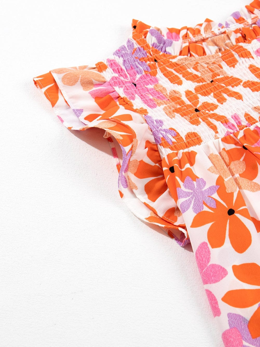 Cute Orange and Pink Floral Shirt