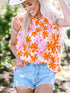 Cute Orange and Pink Floral Shirt