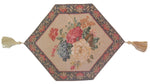 DaDa Bedding Breath of Spring Colorful Floral Beige Brown Tapestry Dining Table Runner (3089)