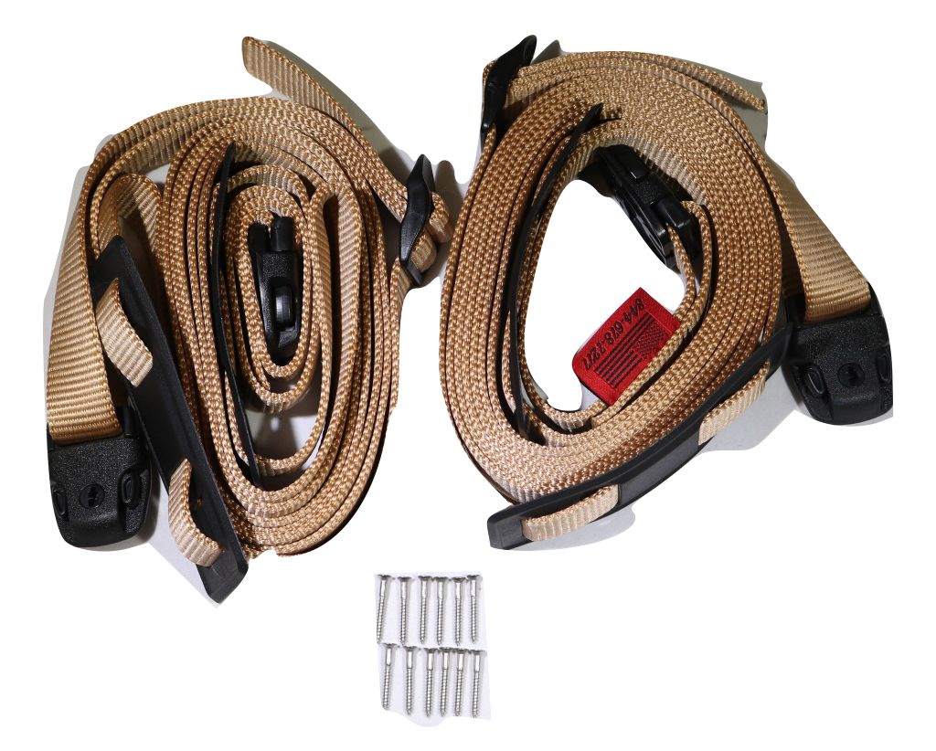 Kit completo de correas de viento para cubierta de spa con hebilla estándar color canela | Opciones de longitud