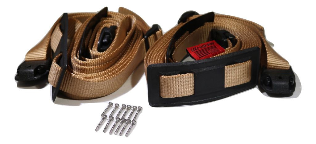 Kit completo de correas de viento para cubierta de spa con hebilla estándar color canela | Opciones de longitud