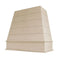 Campana extractora de madera sin terminar con frente de madera laminada cónica y moldura en forma de bloque: anchos disponibles de 30", 36", 42", 48", 54" y 60"