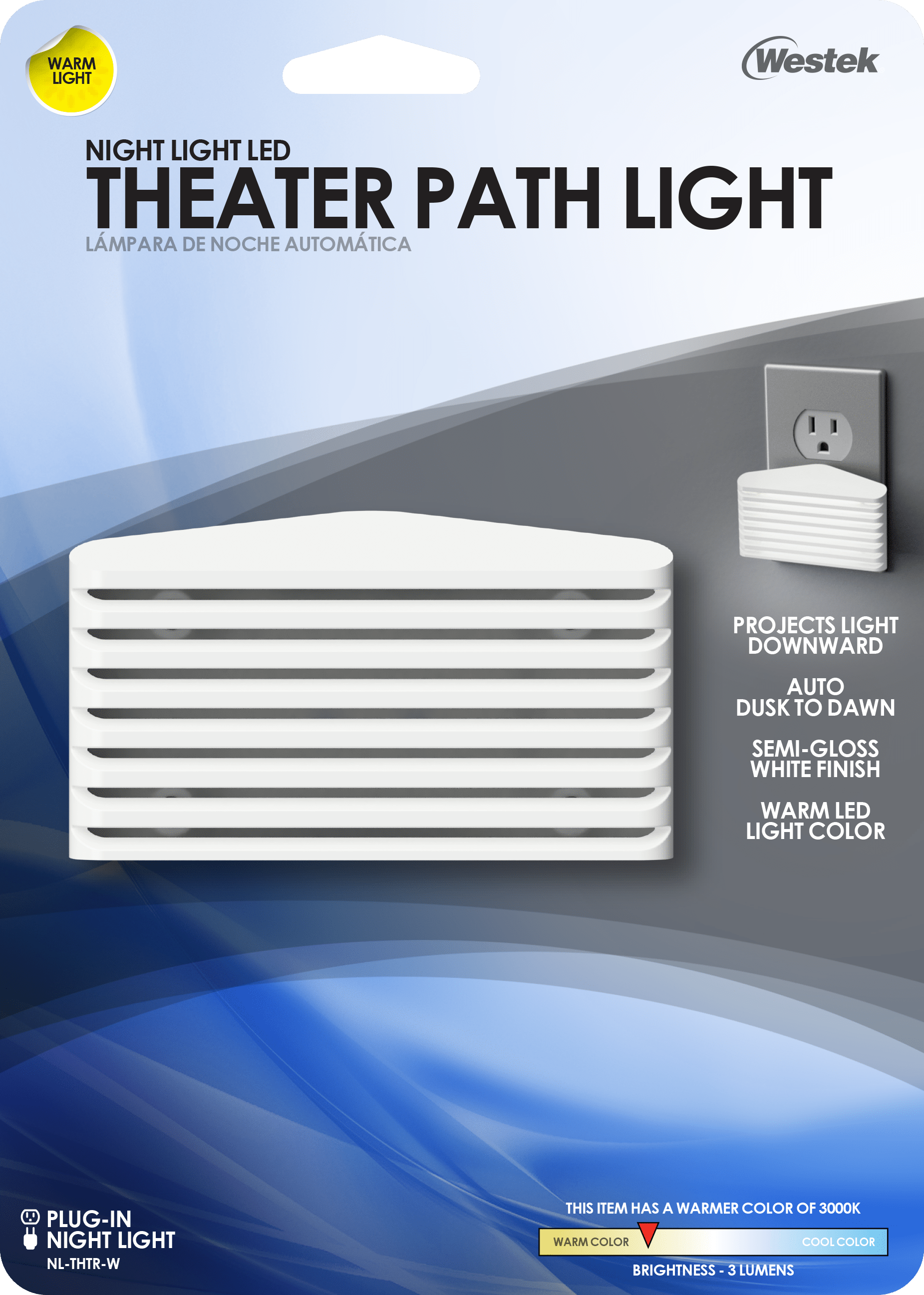 Luz LED de noche blanca automática para teatro