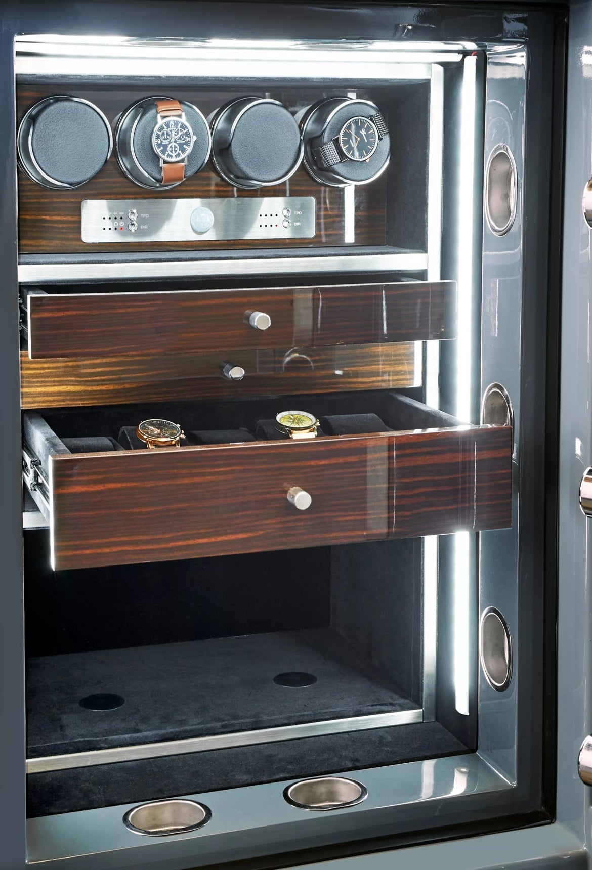 TL-15 Luxury Jewelry Safe with Biometric Lock 4 watch wider, 4 jewelry drawer