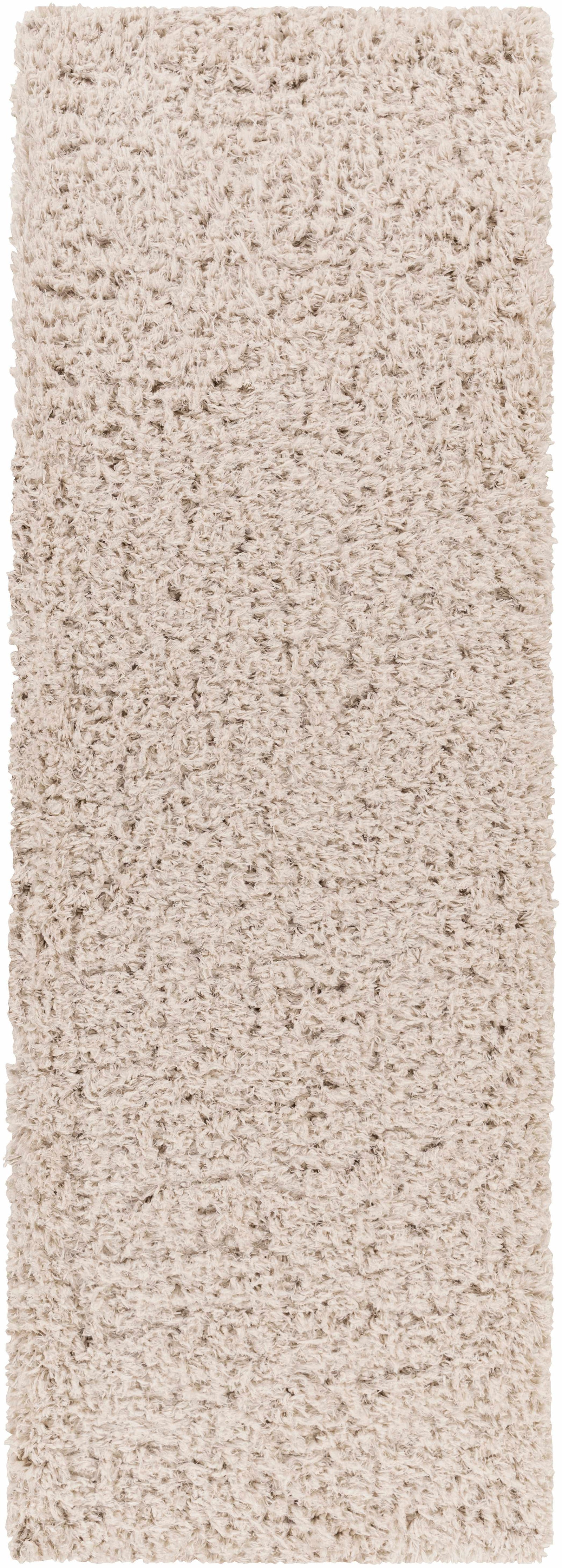Alfombra peluda de color avena sólida Siari