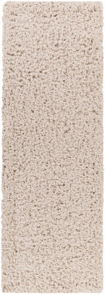 Alfombra peluda de color avena sólida Siari
