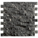 Toros Black Marble Split Face Brick Mosaic Wall Tile - Livfloors Collection
