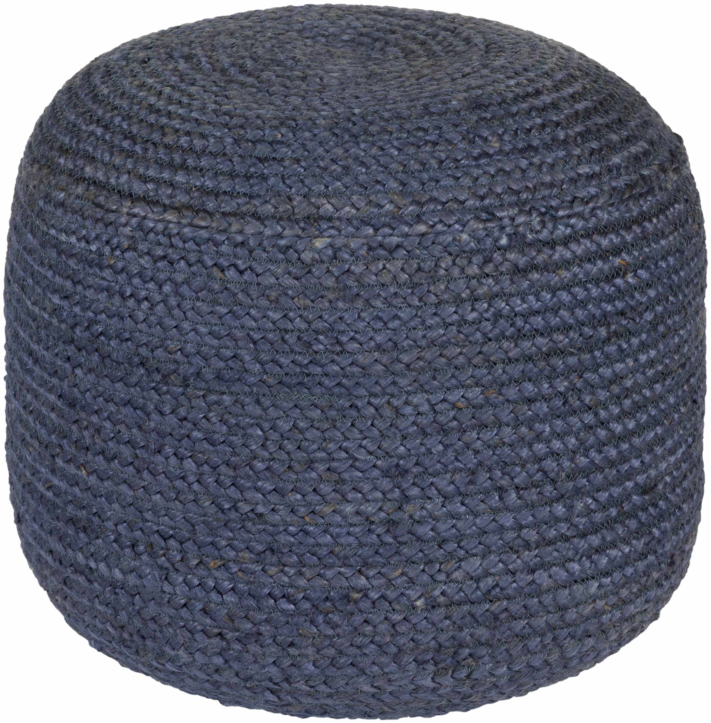Puf de punto de yute azul marino Gail